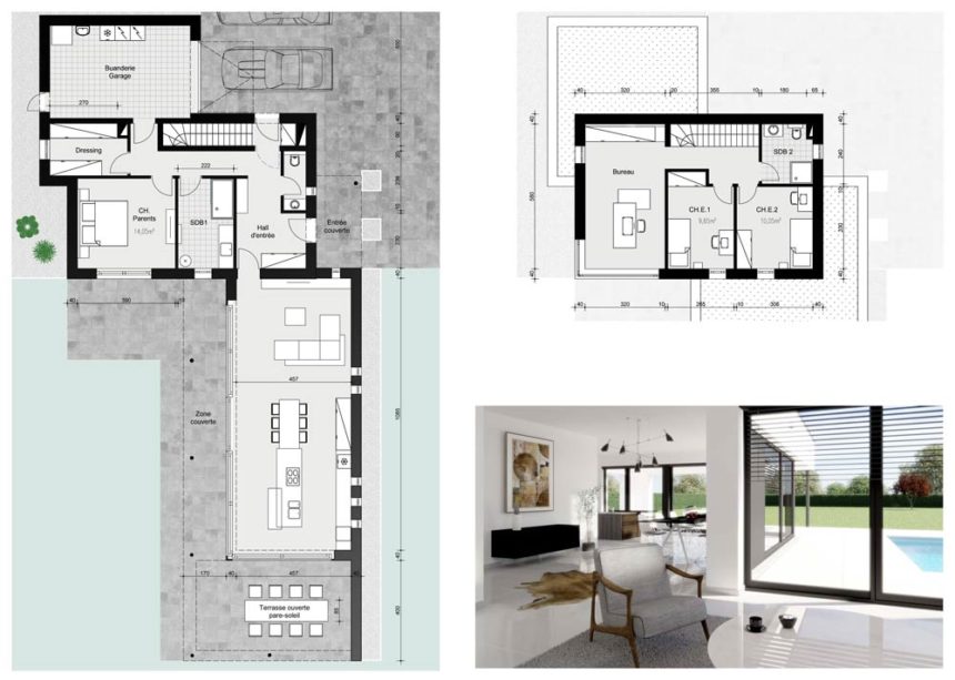 Plan architecture moderne